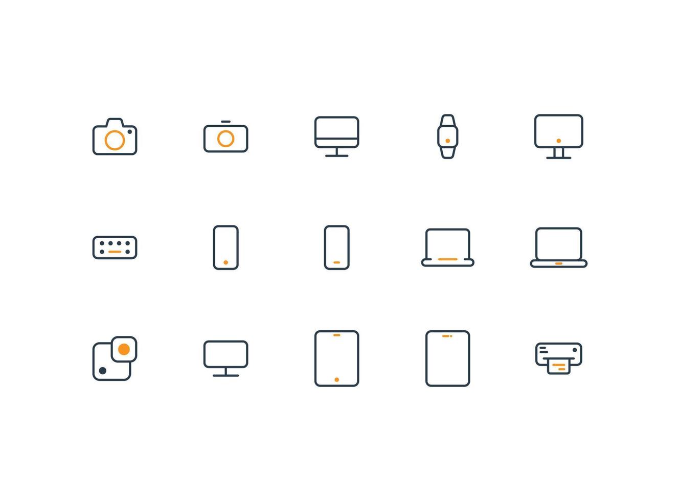 Device outline icon set. Vector illustration