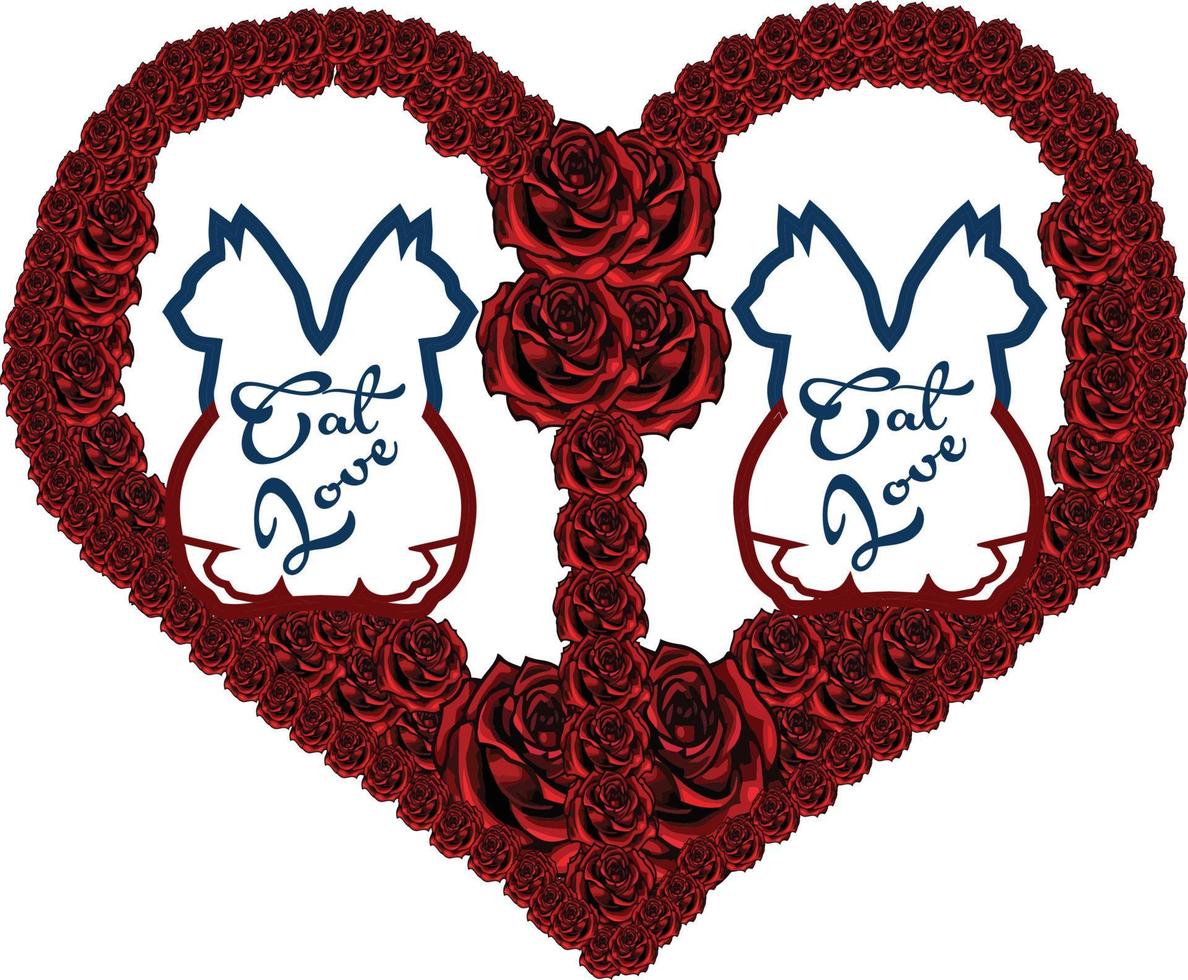 Cat love design images vector