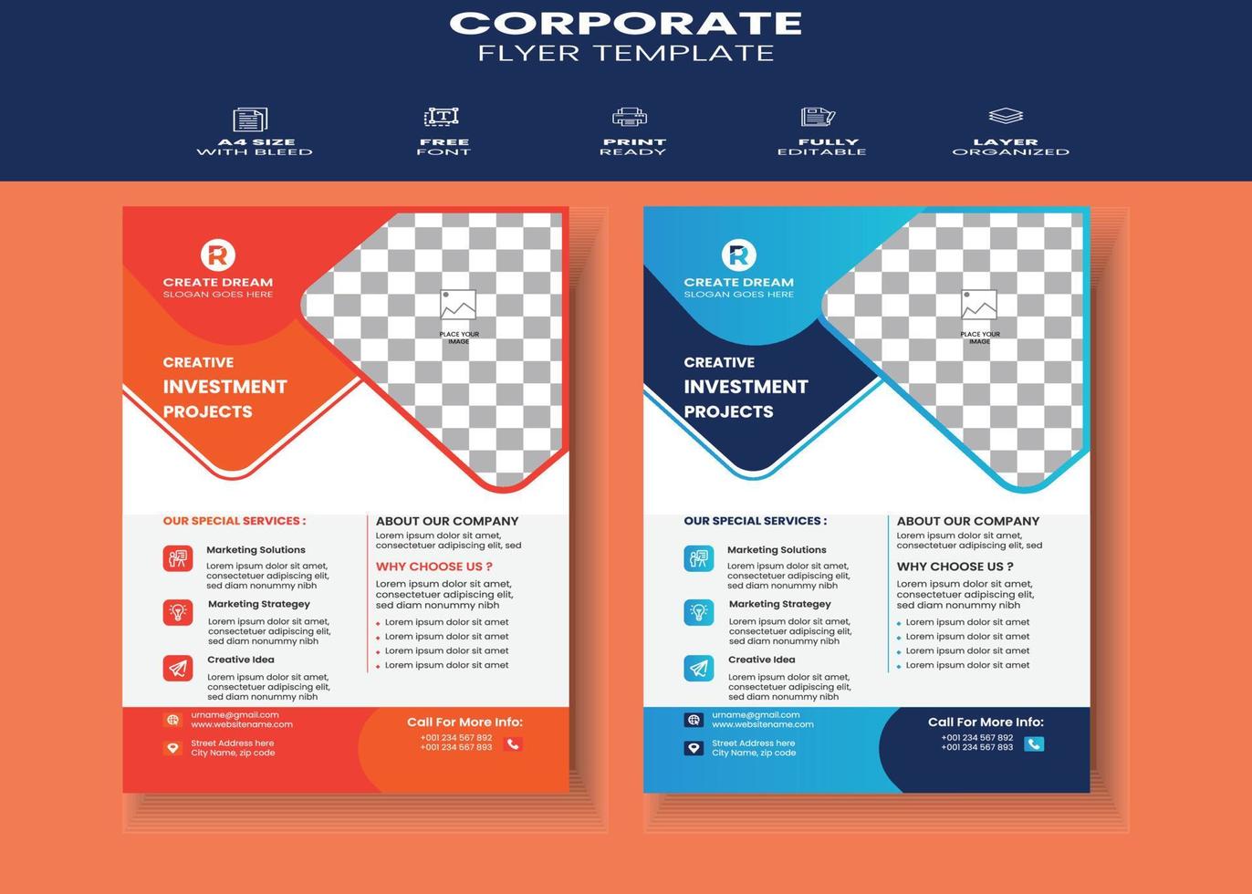 Corporate Creative And Modern Flyer Template Design vector