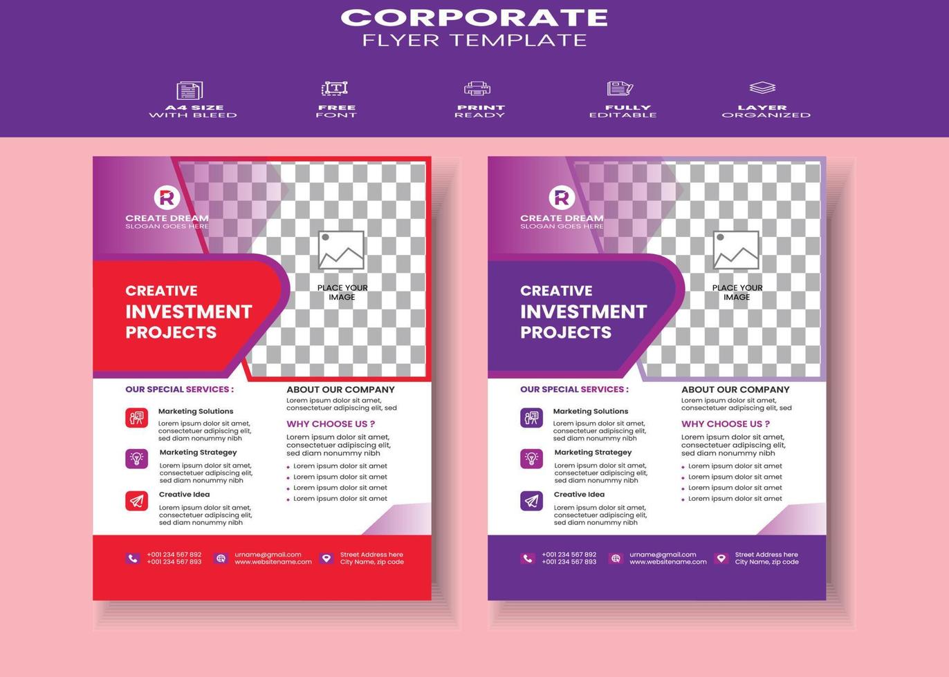 Corporate Creative And Modern Flyer Template Design vector