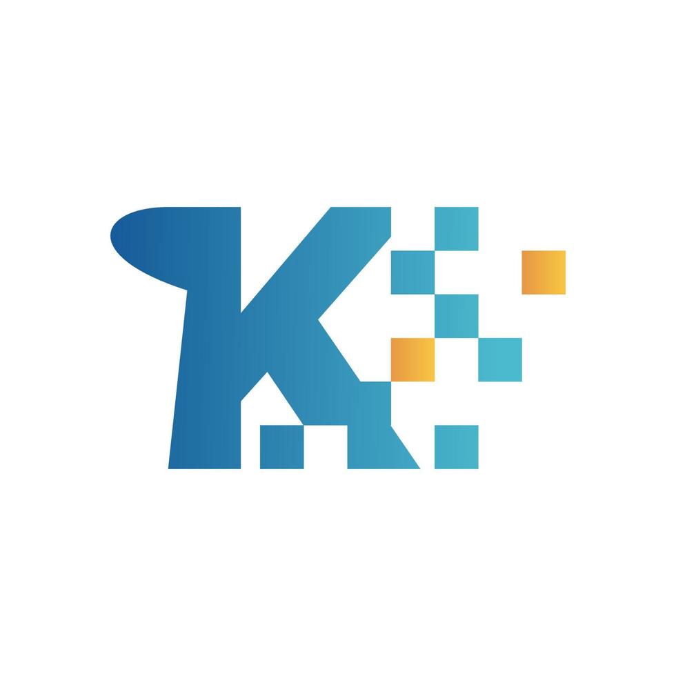 Initial K Flip Data Logo vector