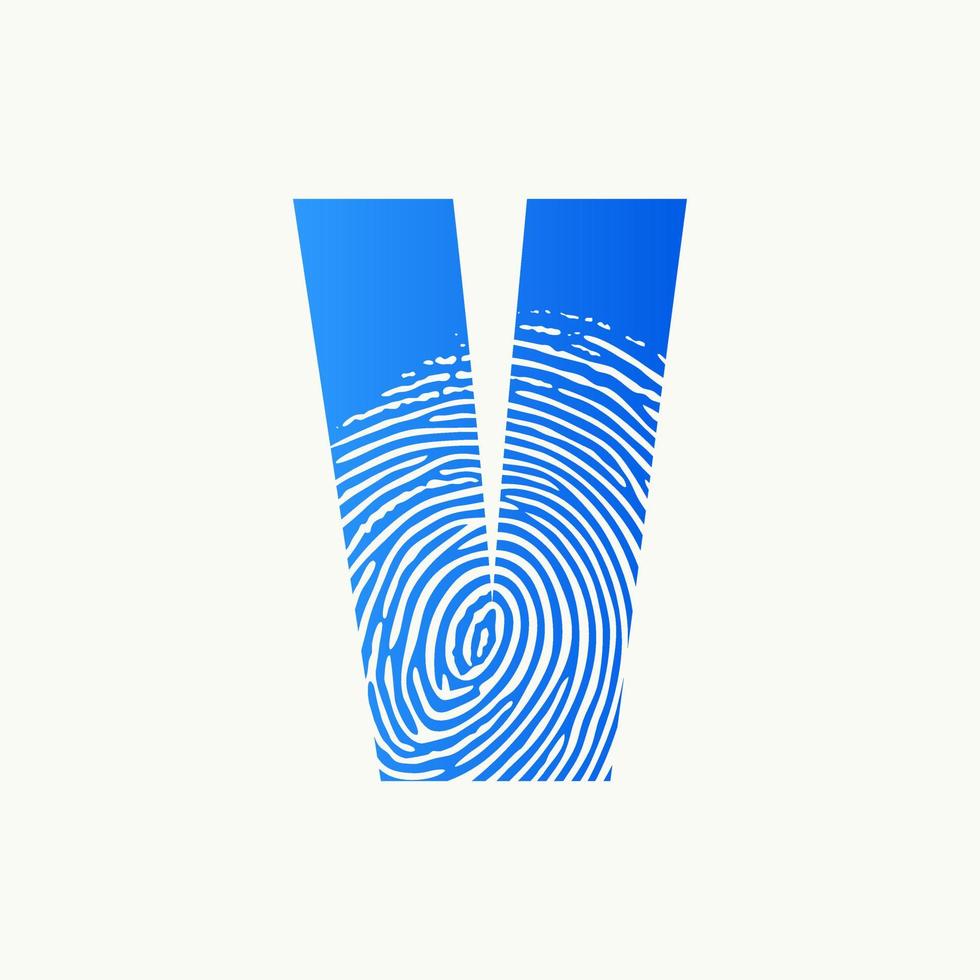 Initial V Finger Print Logo vector