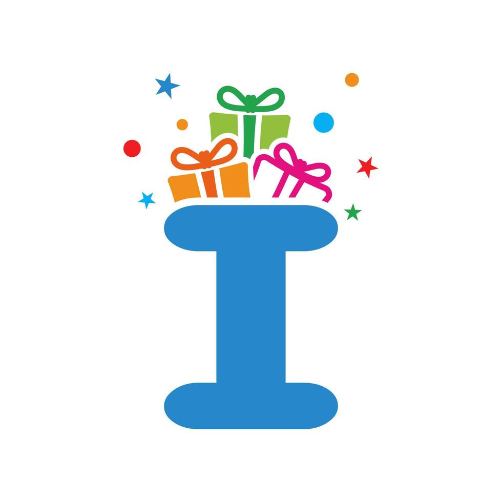 Initial I Gift Logo vector