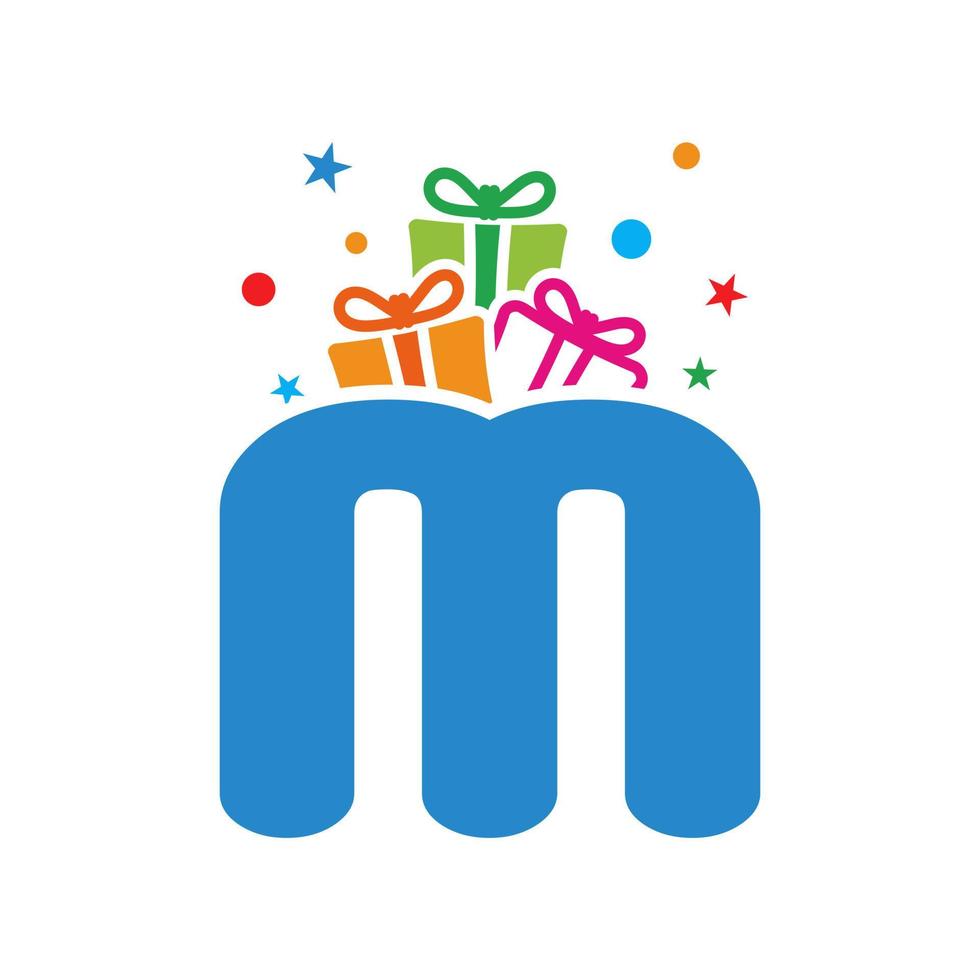 Initial M Gift Logo vector