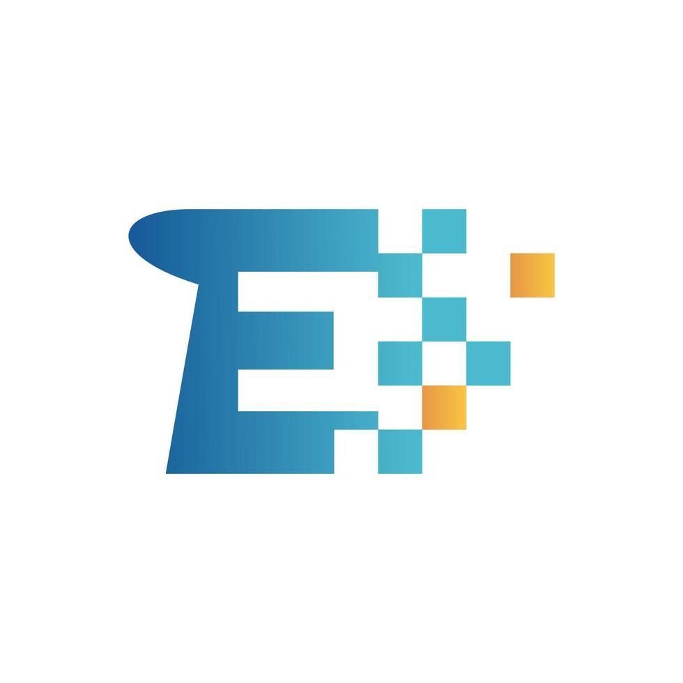 Initial E Flip Data Logo vector