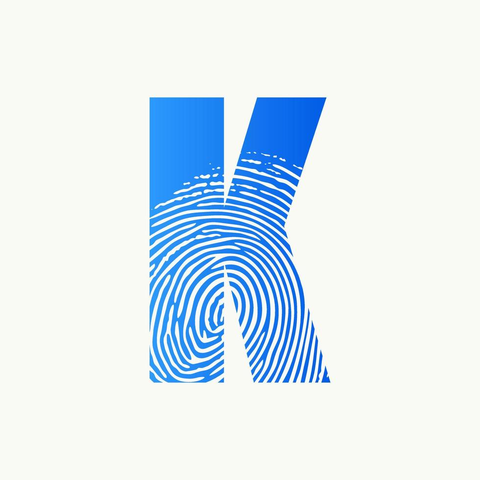 inicial k dedo impresión logo vector