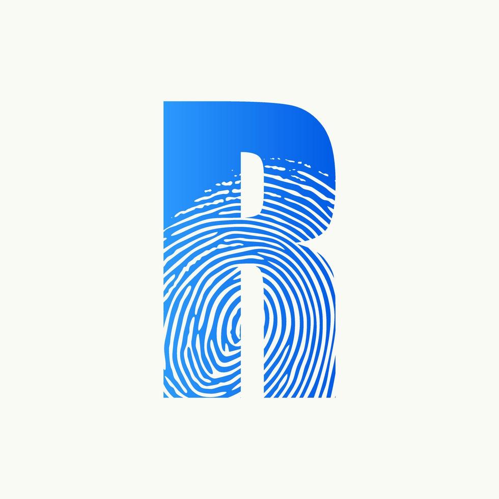 Initial R Finger Print Logo vector