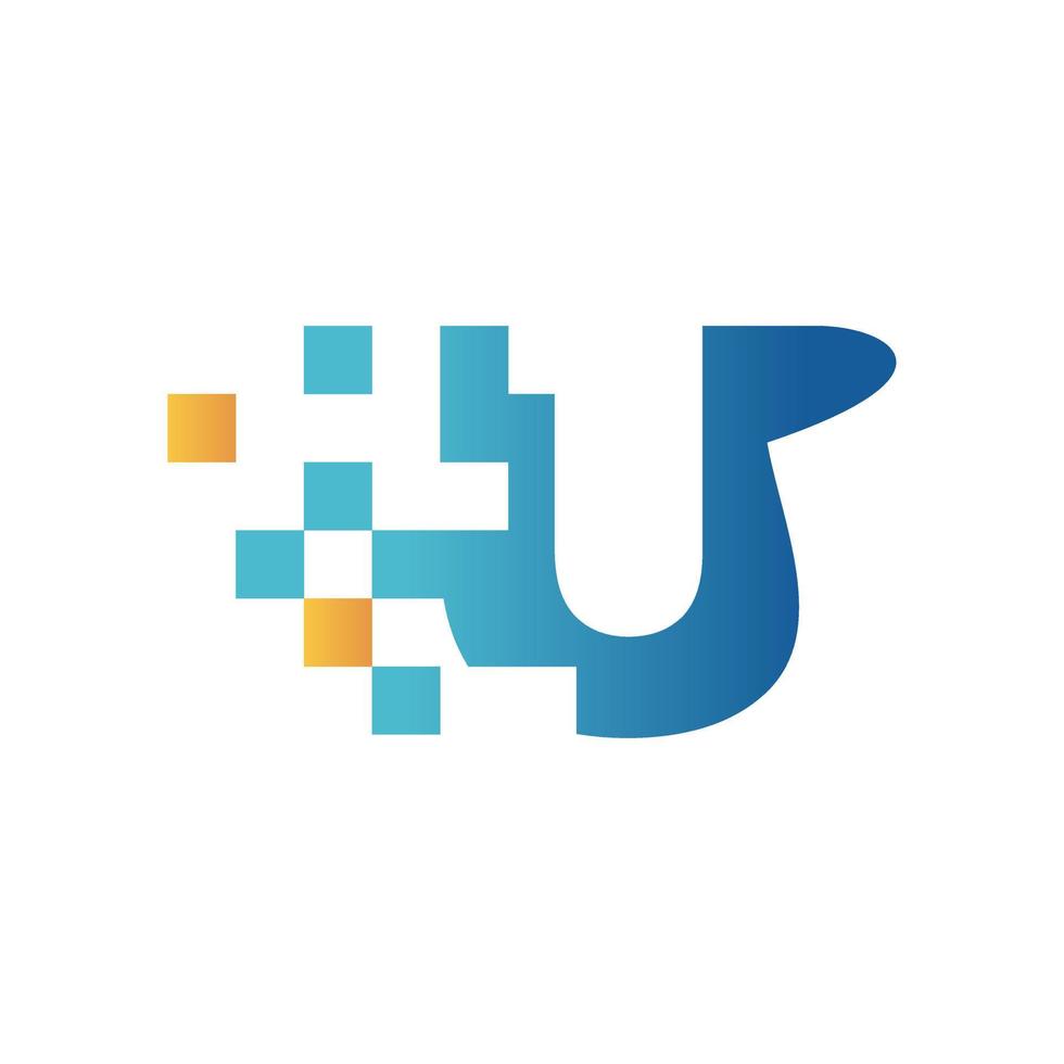 Initial U Flip Data Logo vector