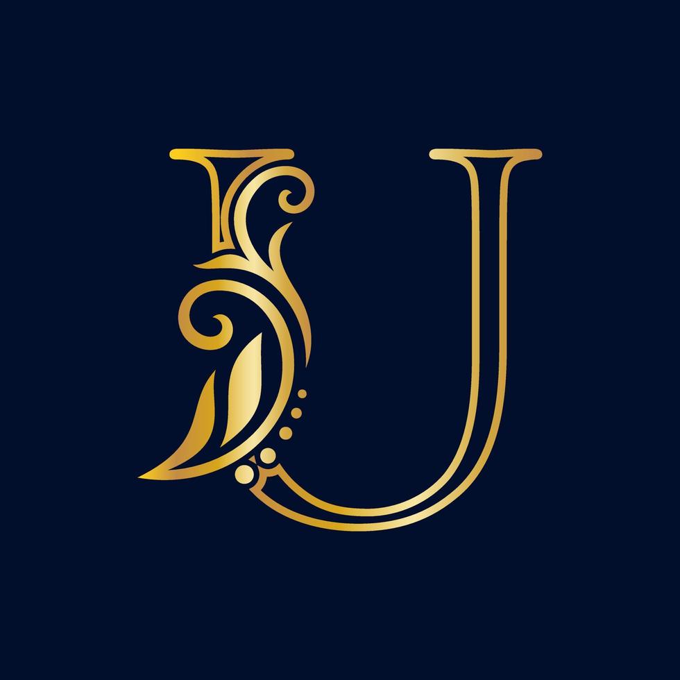 Luxury Initial Line U vector