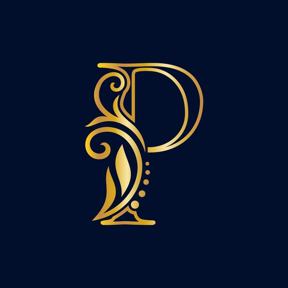 Luxury Initial Line P vector