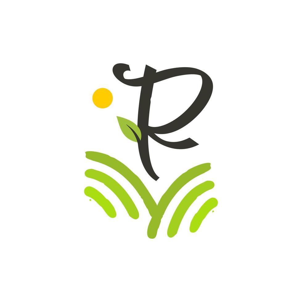 inicial r colina logo vector