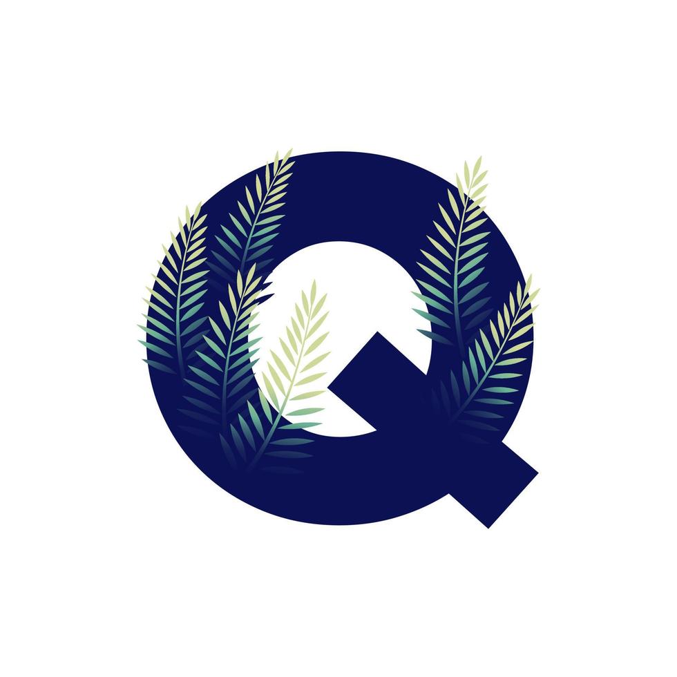 Initial Q Leaf Logo vector