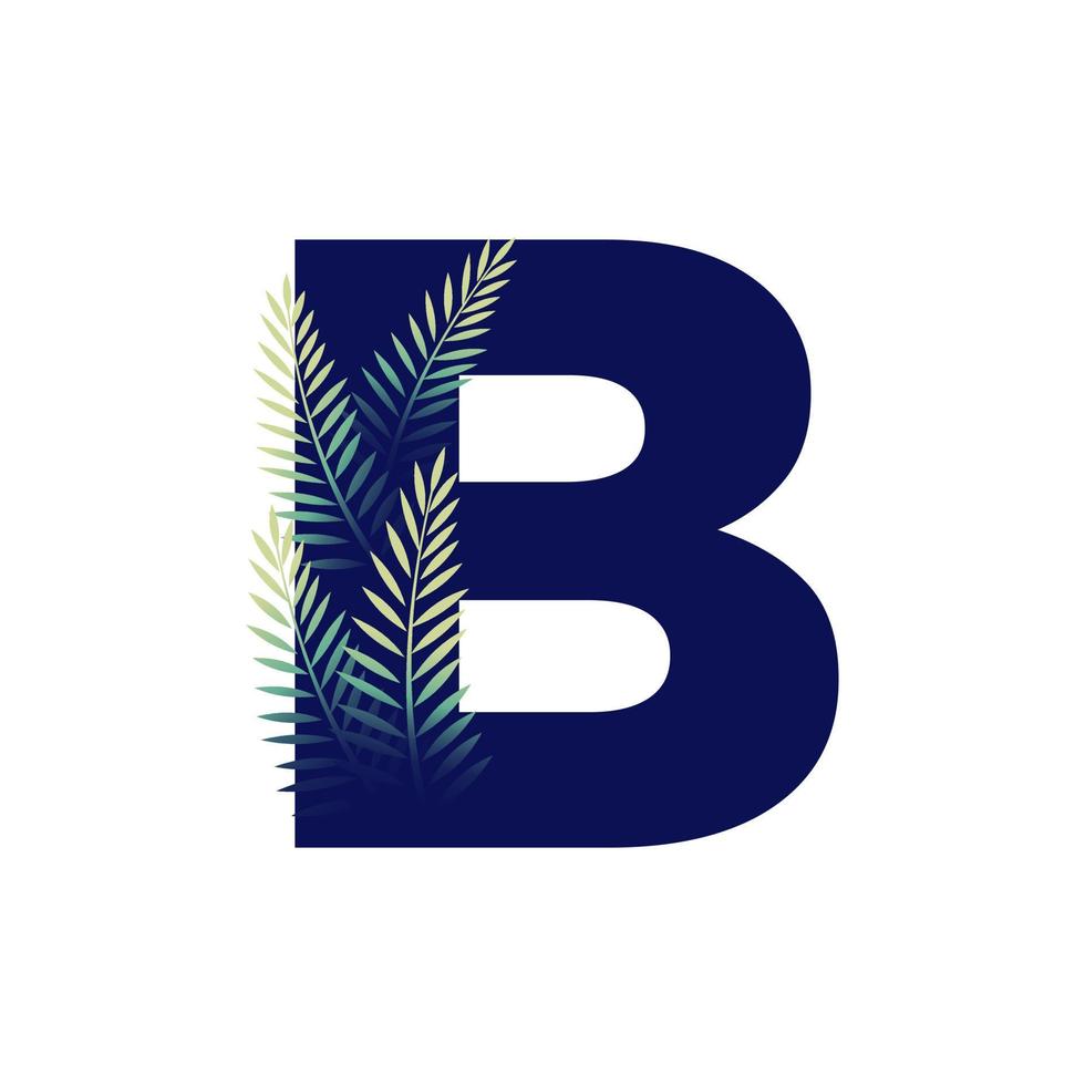 Initial B Leaf Logo vector