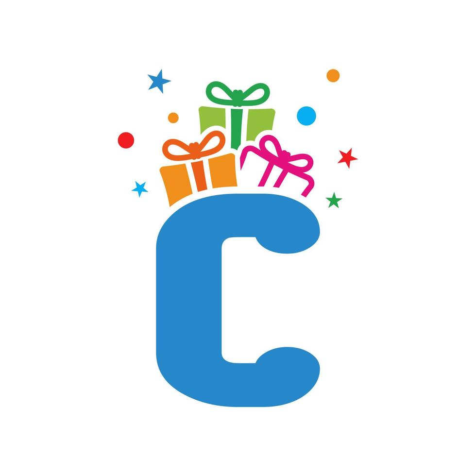 Initial C Gift Logo vector