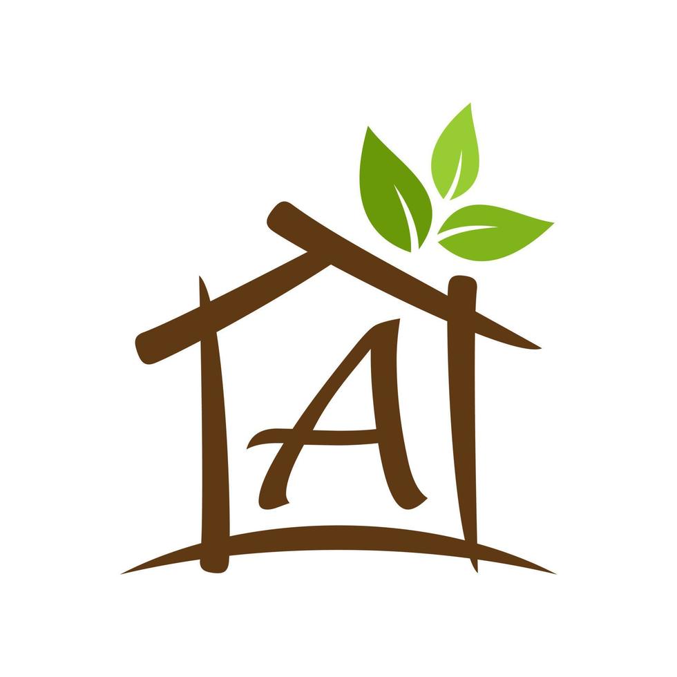 inicial un hogar jardín logo vector