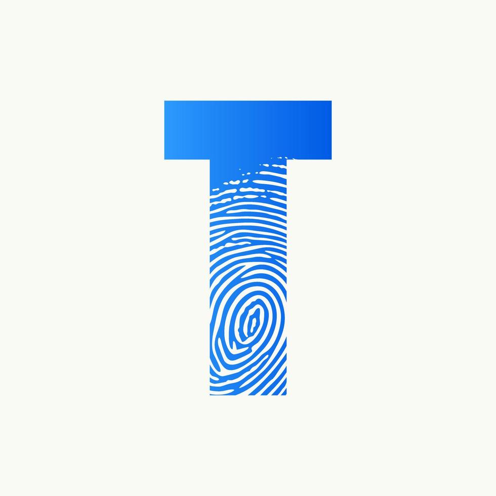 Initial T Finger Print Logo vector