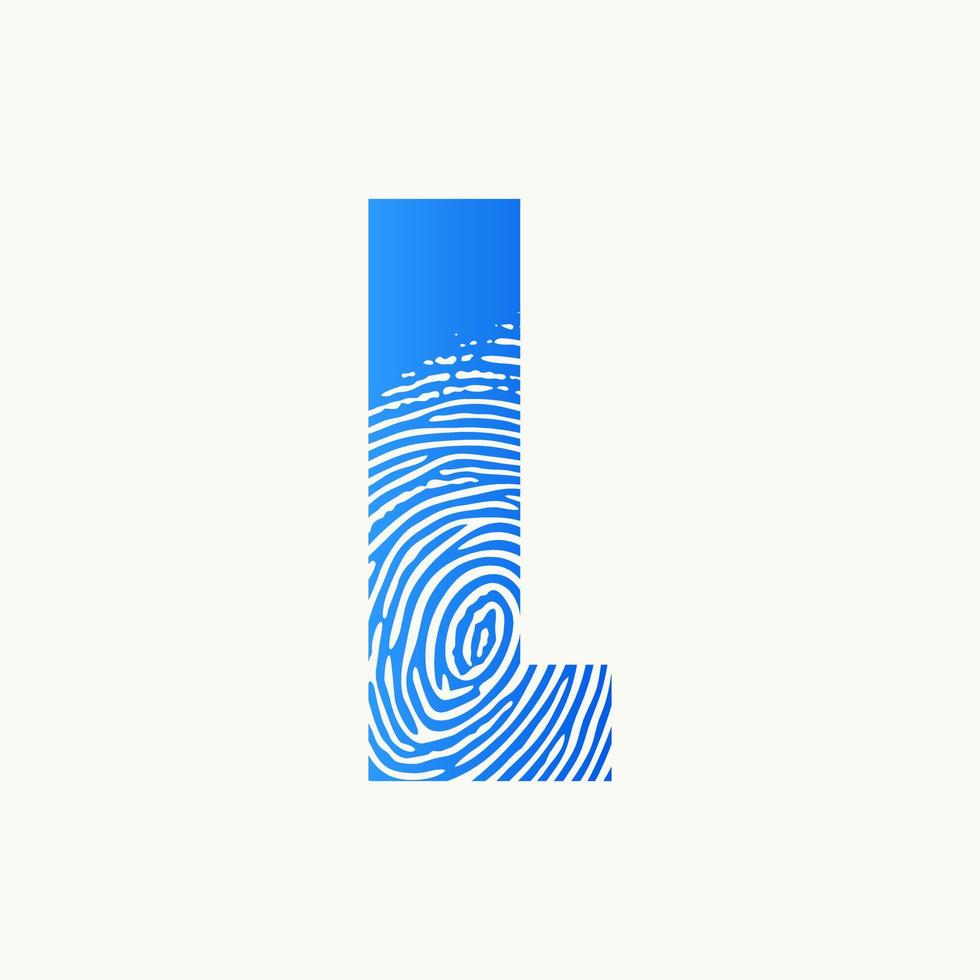 Initial L Finger Print Logo vector