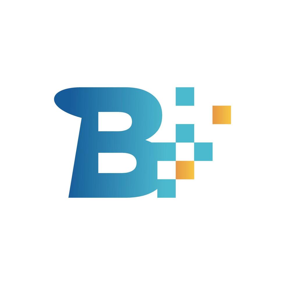 Initial B Flip Data Logo vector