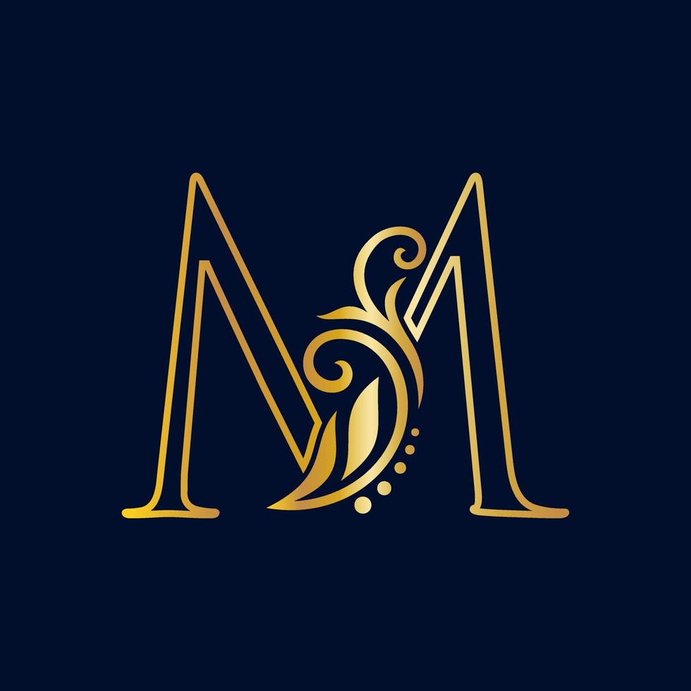 Luxury Initial Line M vector
