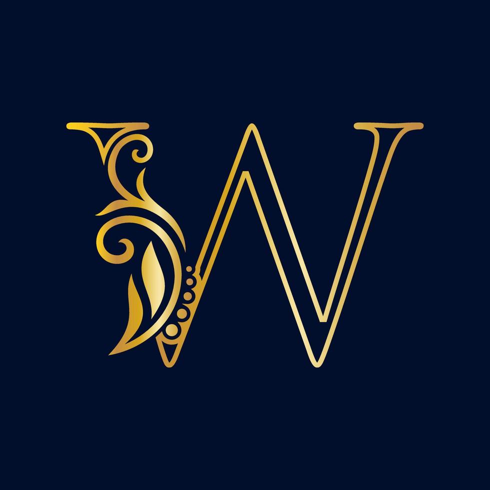 Luxury Initial Line W vector