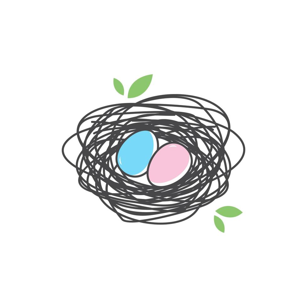 Playful Nest and Egg Logo vector