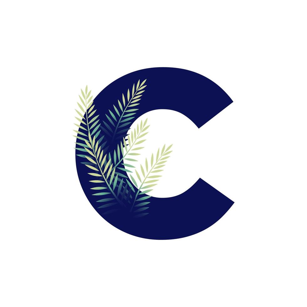 Initial C Leaf Logo vector