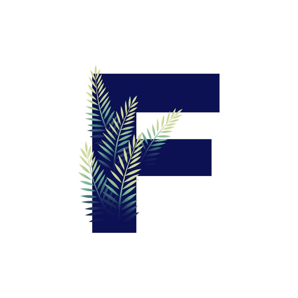 logotipo inicial de la hoja f vector
