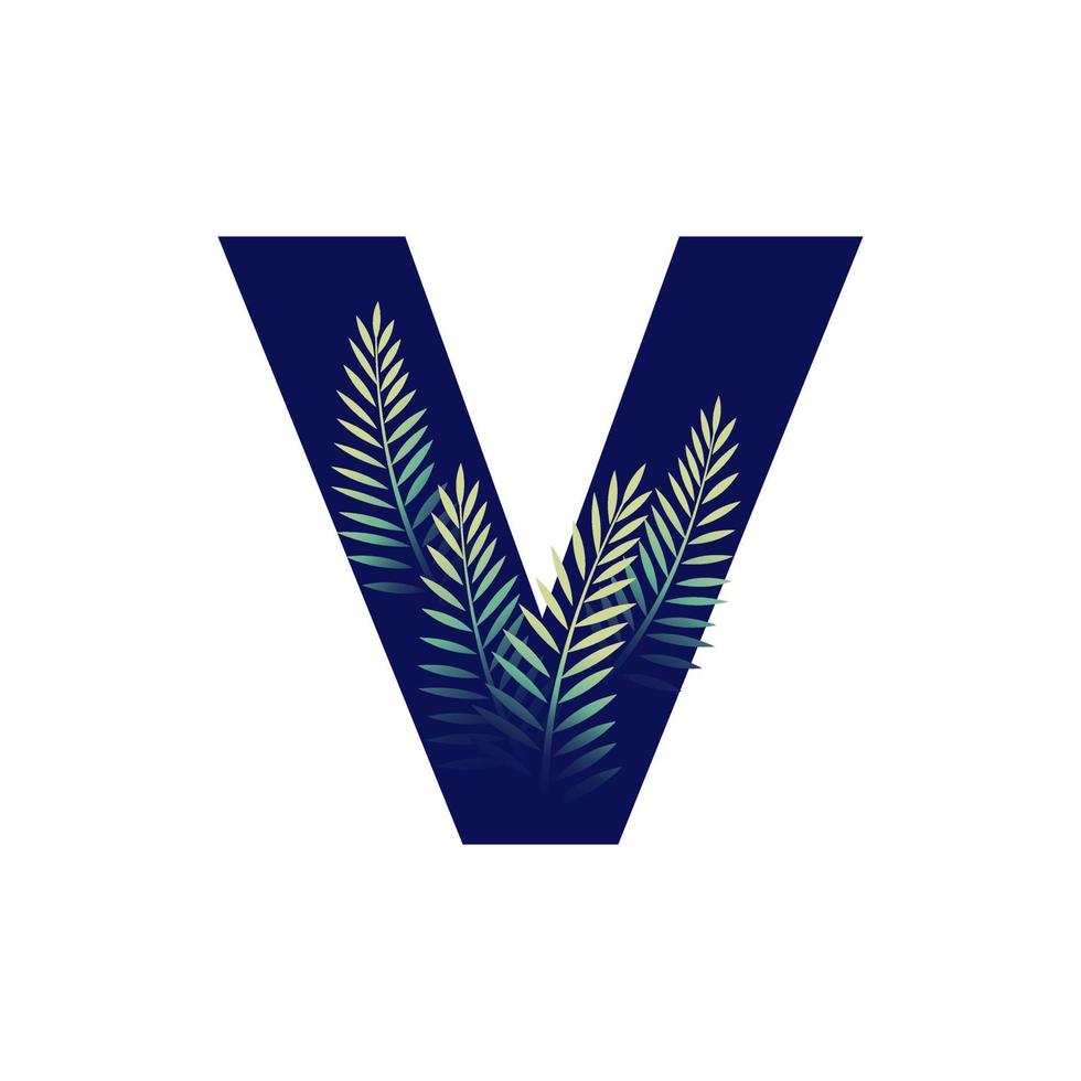 Initial V Leaf Logo vector