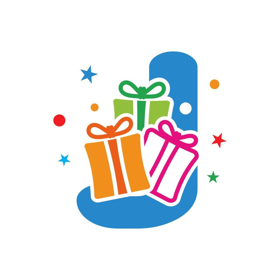 Initial J Gift Logo vector