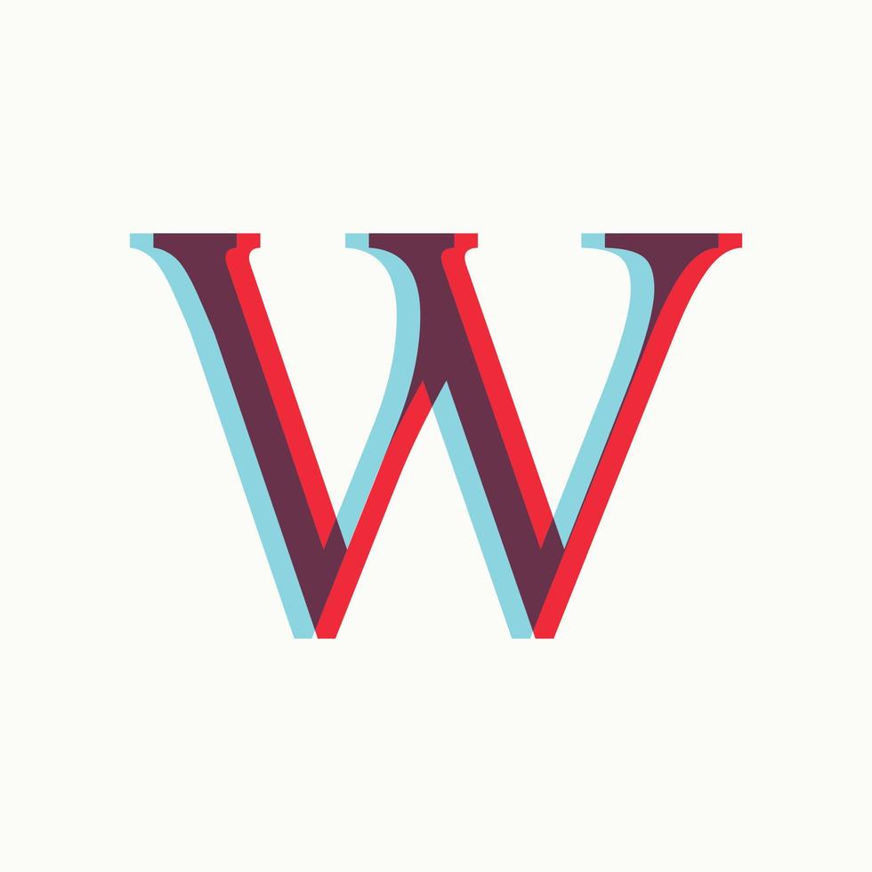 Initial W Illusion Logo vector