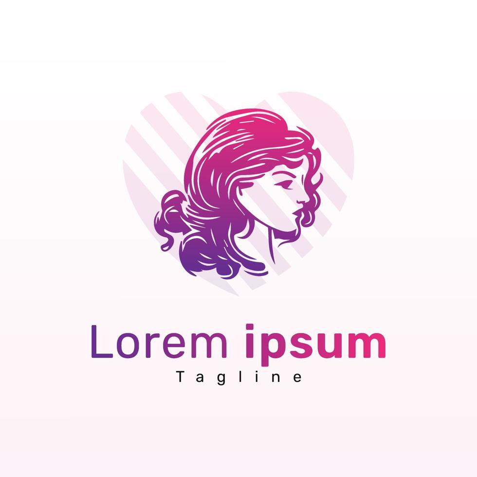 Celebrating Women's Day with a Graceful Pink Gradient Girl Logo vector