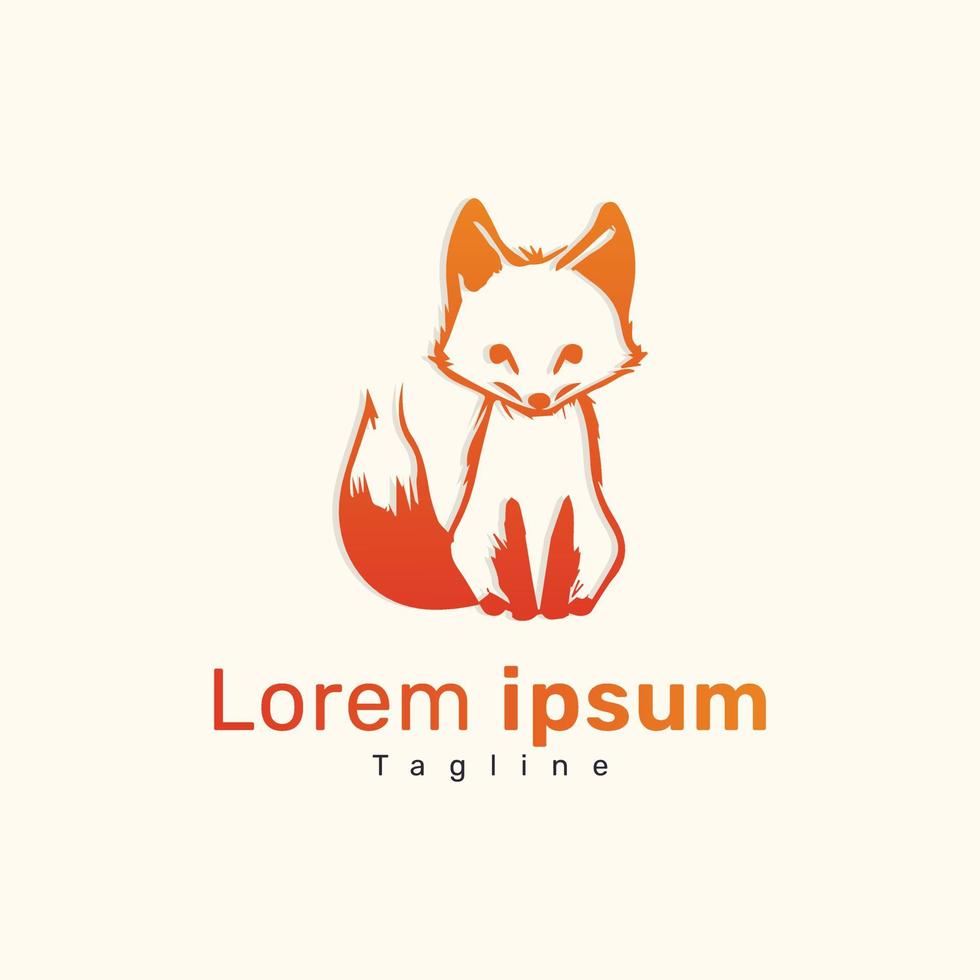 Gradient abstract fox logo design. Modern animal mascot fox logo template. vector