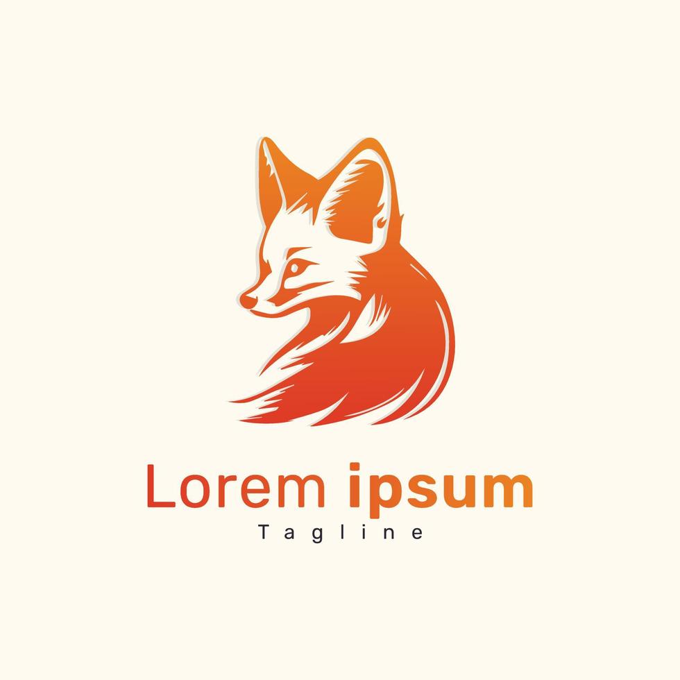 Gradient abstract fox logo design. Modern animal mascot fox logo template. vector