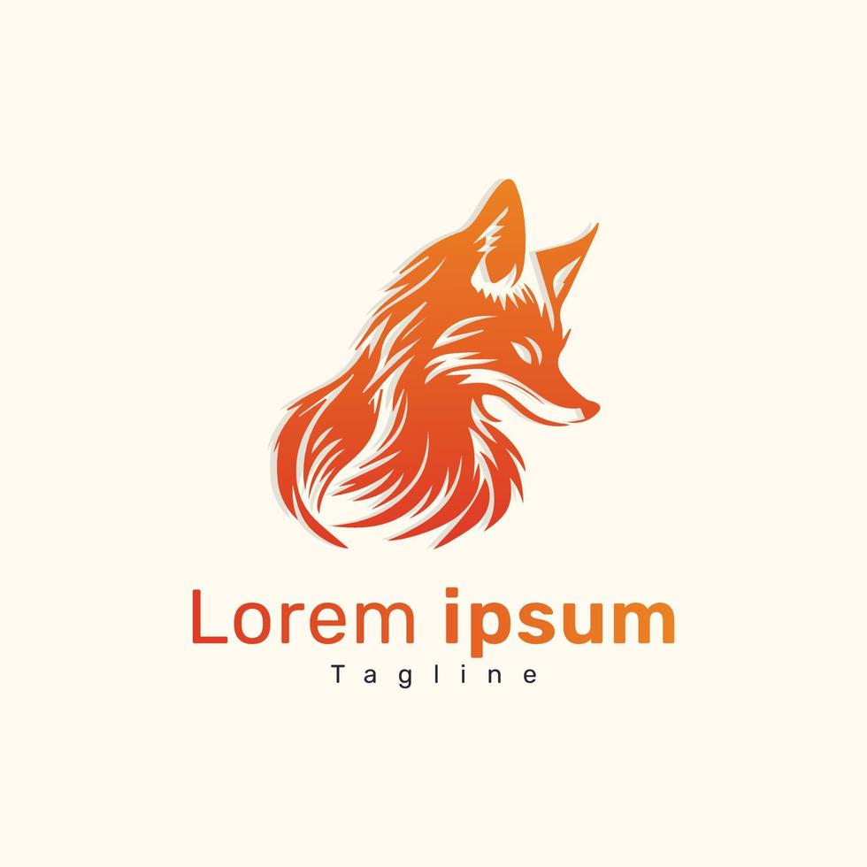 Gradient abstract fox logo design. Modern animal mascot fox logo template. vector