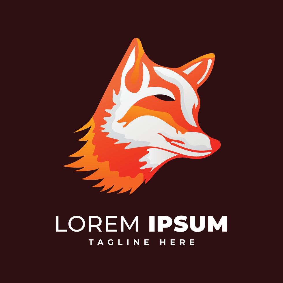 Gradient abstract fox logo design. Modern animal mascot fox logo template. vector