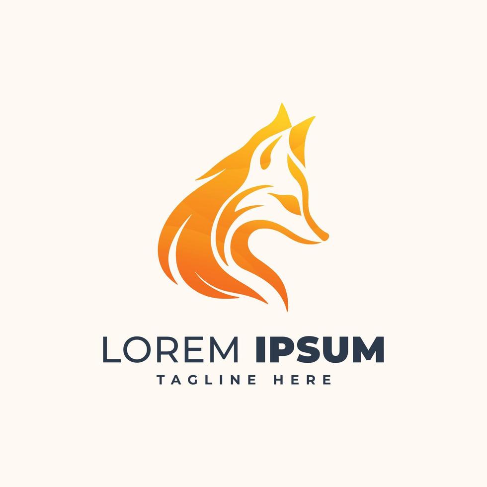 Gradient abstract fox logo design. Modern animal mascot fox logo template. vector
