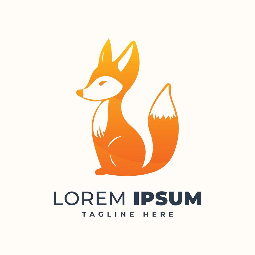 Gradient abstract fox logo design. Modern animal mascot fox logo template. vector