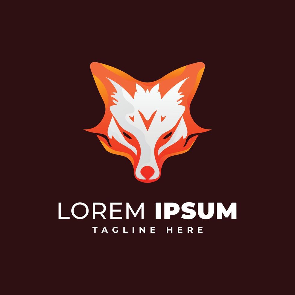 Gradient abstract fox logo design. Modern animal mascot fox logo template. vector