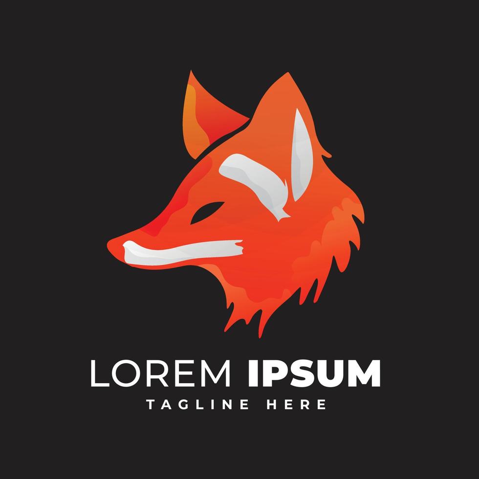 Gradient abstract fox logo design. Modern animal mascot fox logo template. vector