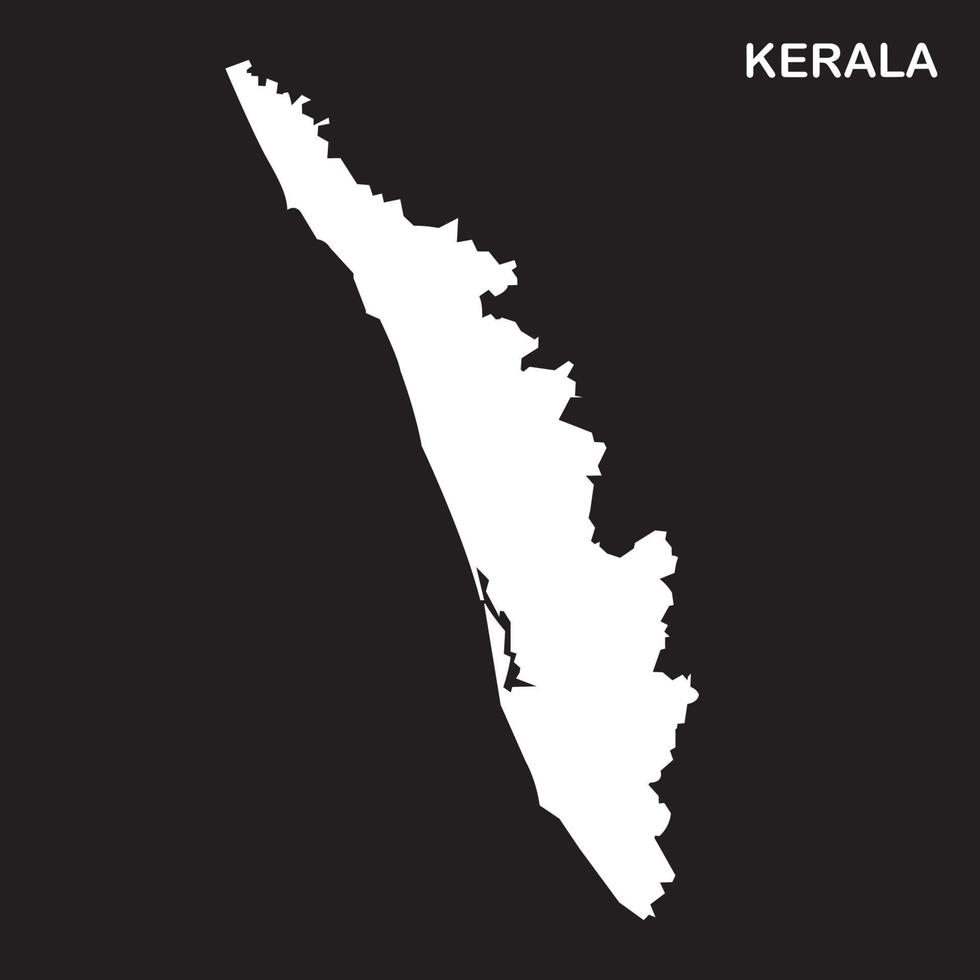 India o kerala estado mapa icono vector