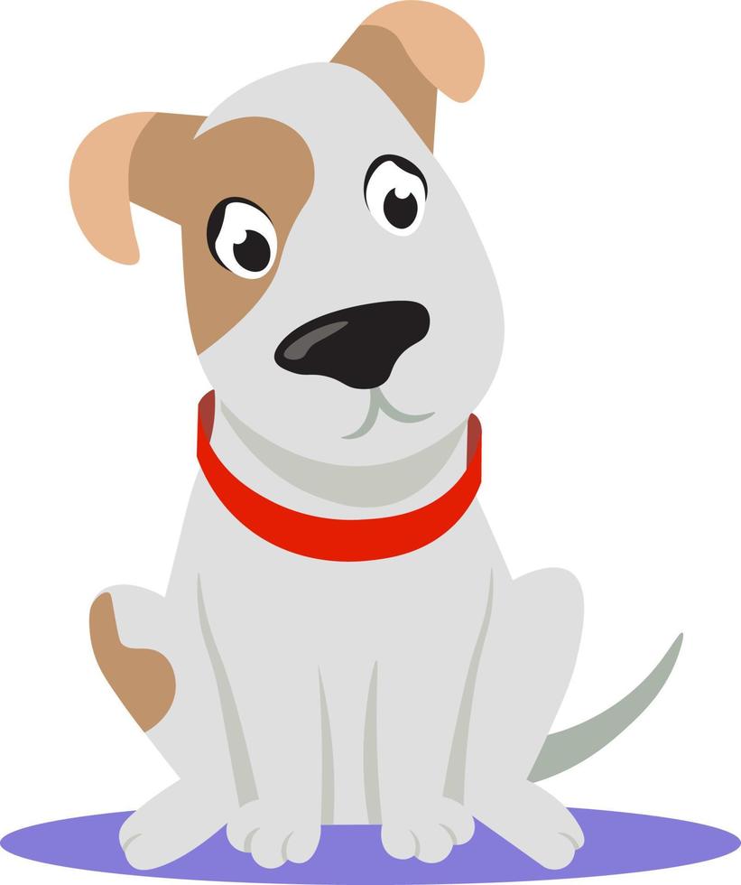 Vector drawing. A funny puppy is sitting. Site unavailable. Website loading error