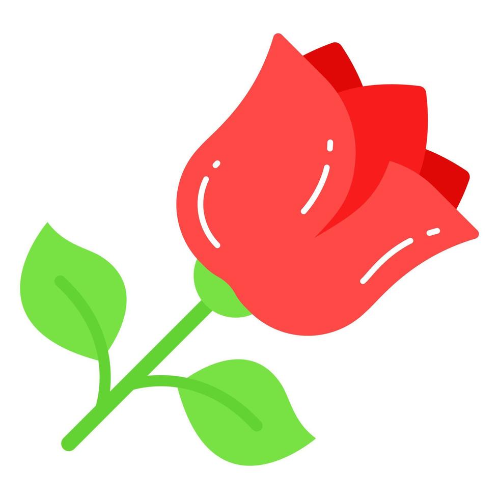 Rose flower vector design in modern style, editable icon