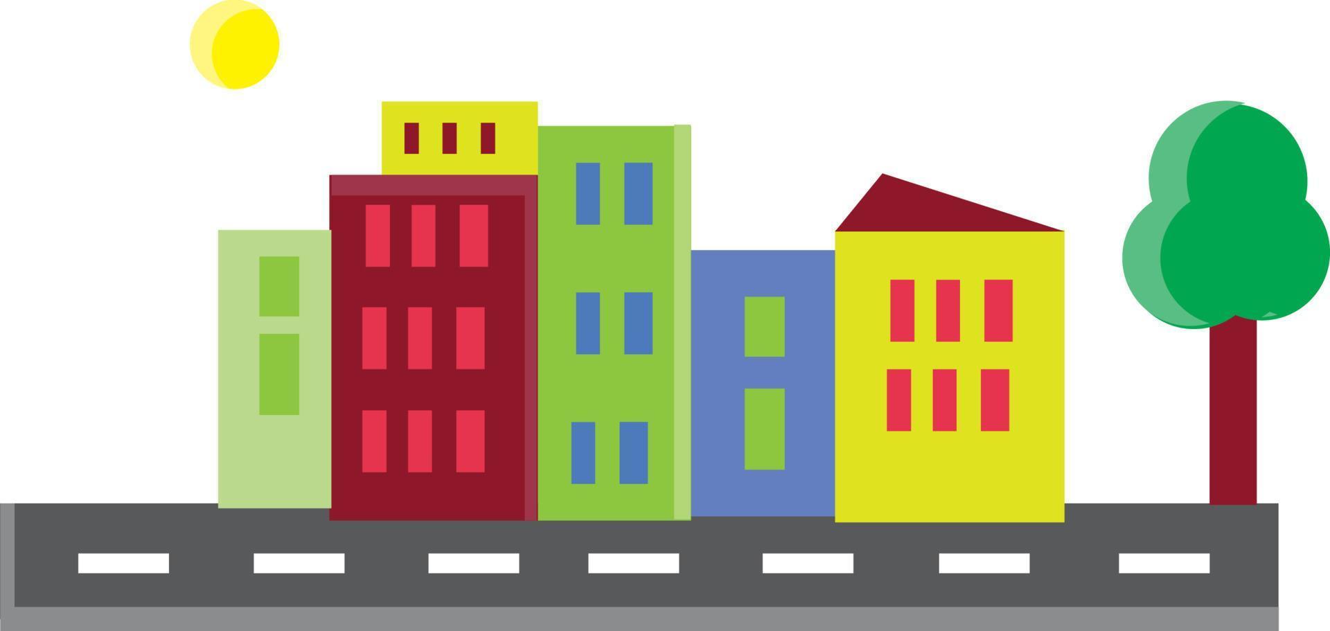 Houses in the City Illustration vector