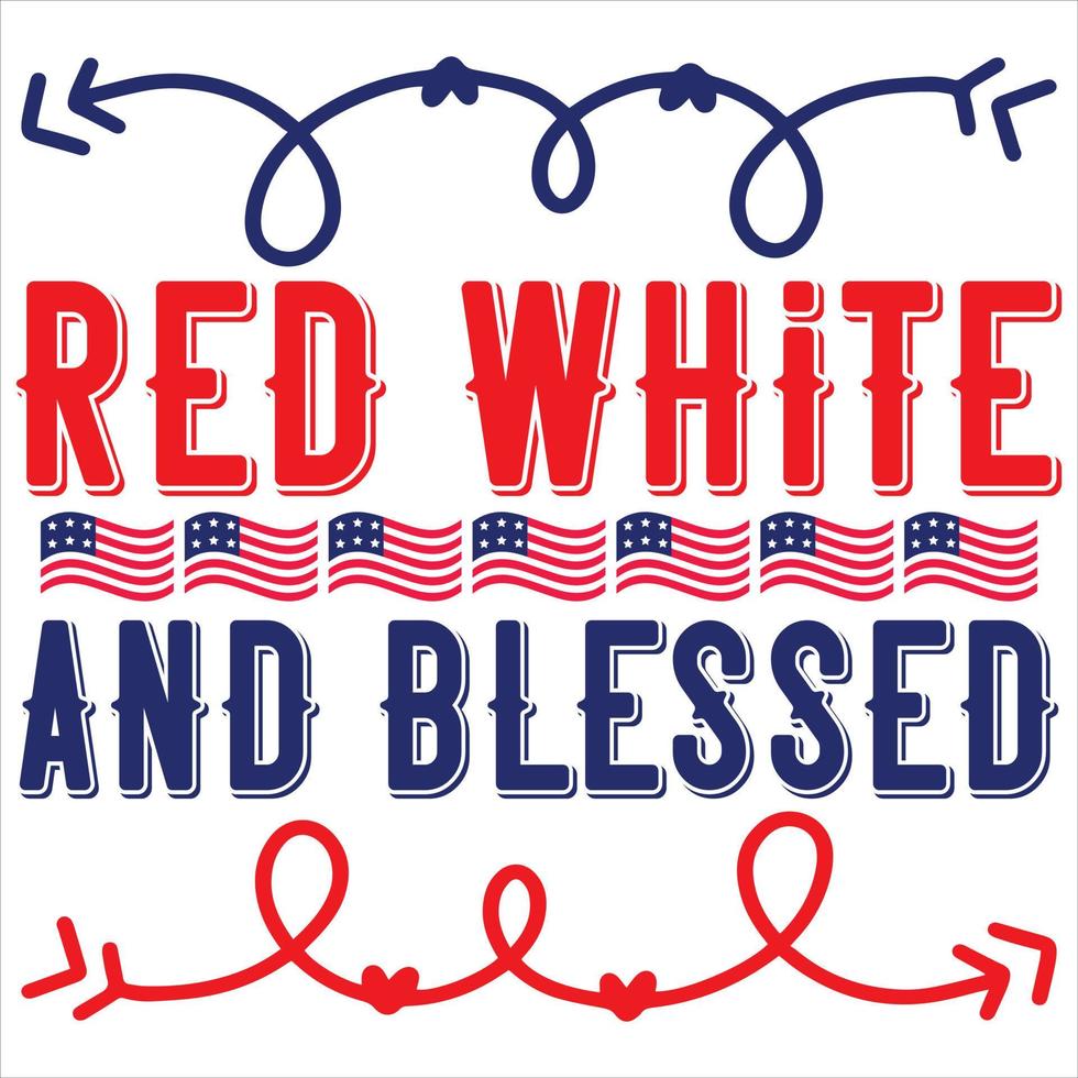 Red white and blessed vector