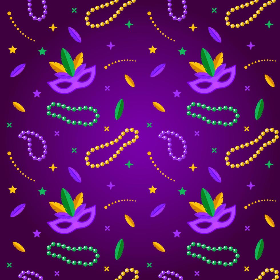 Mardi gras seamless pattern with carnaval mask vector