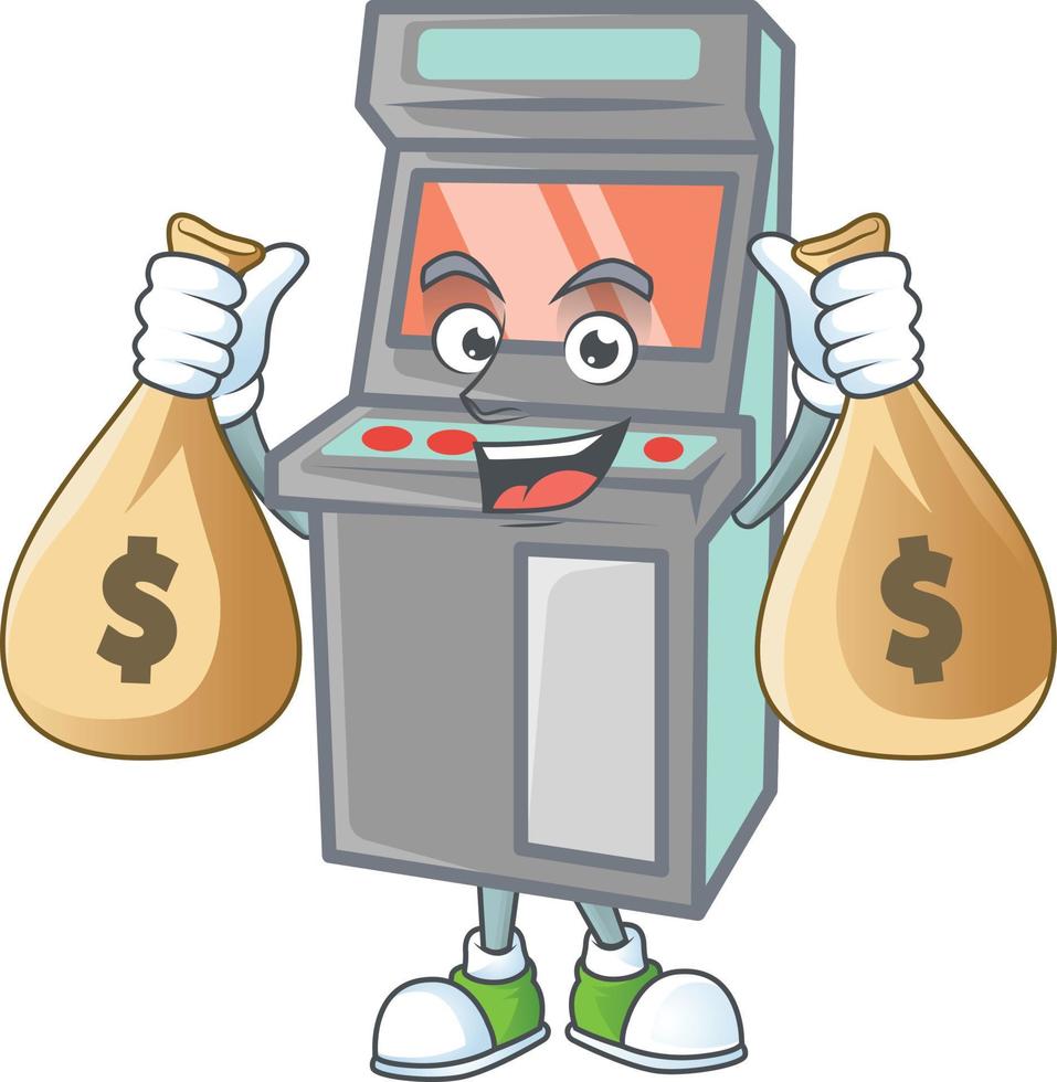 Arcade game machine icon design vector