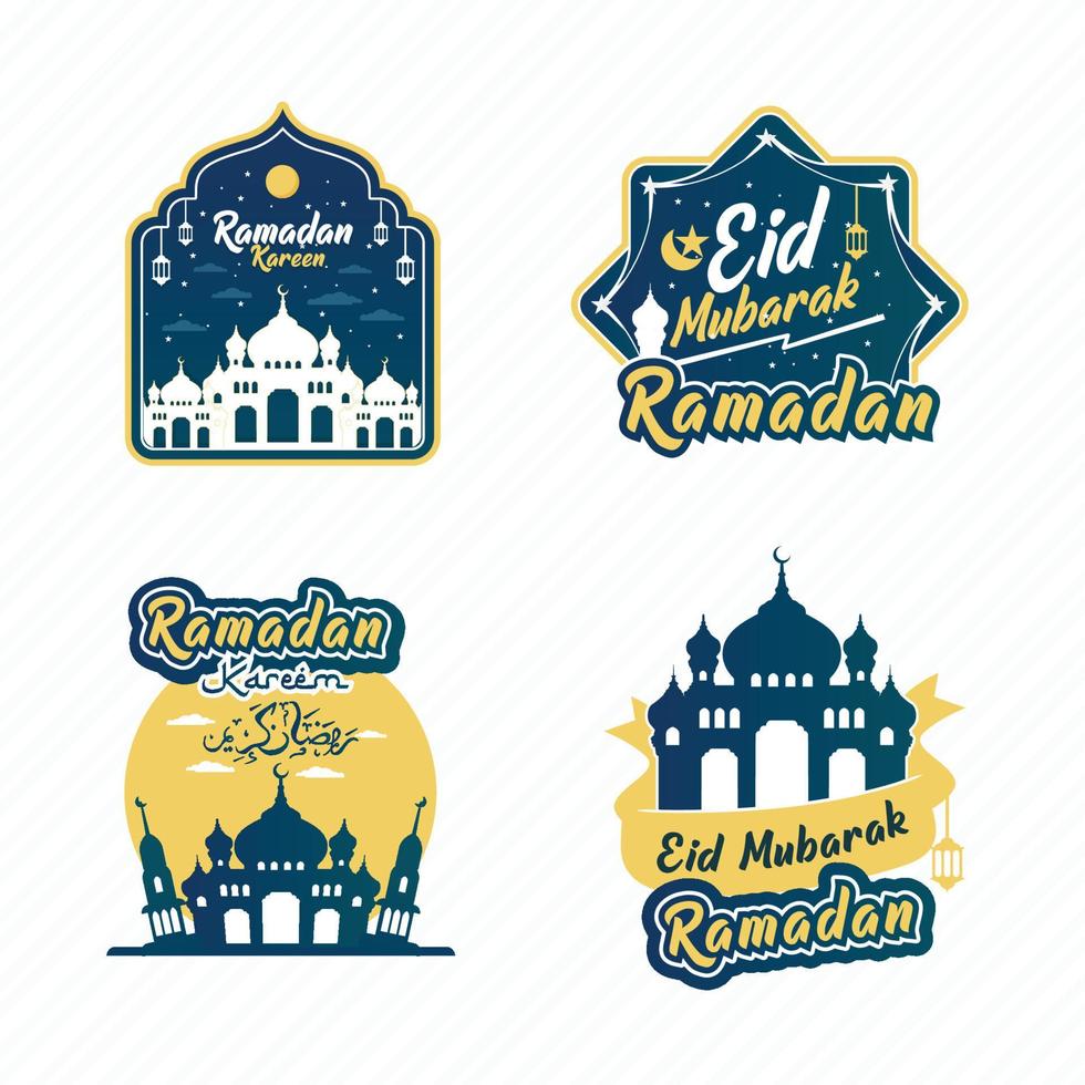 vector-based collection of Ramadan badges vector