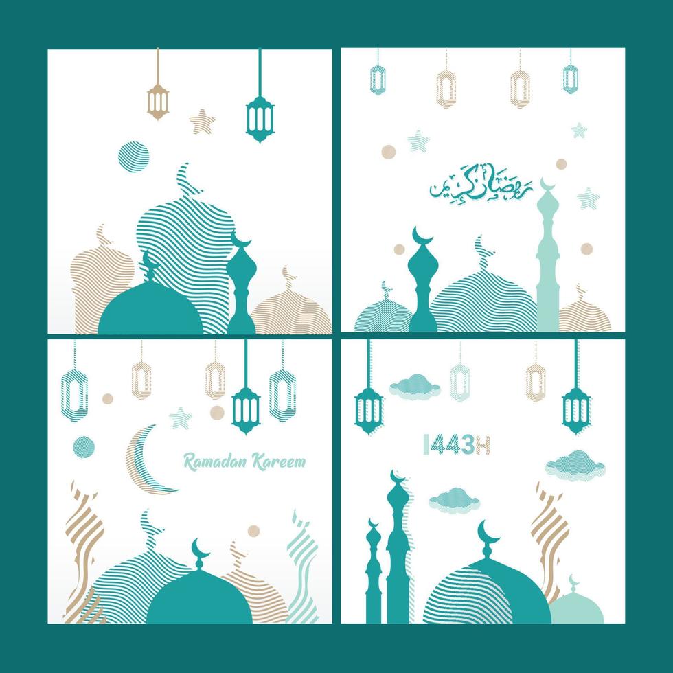 Illustrator Ramadan Kareem Social Media Feed Template vector