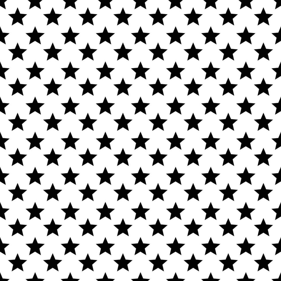 Black and white stars seamless pattern background.Monochrome fabric cloth.Geometric wrapping paper.Simple texture wallpaper or banner.Graphic design.Abstract repeating.Template.Vector illustration. vector