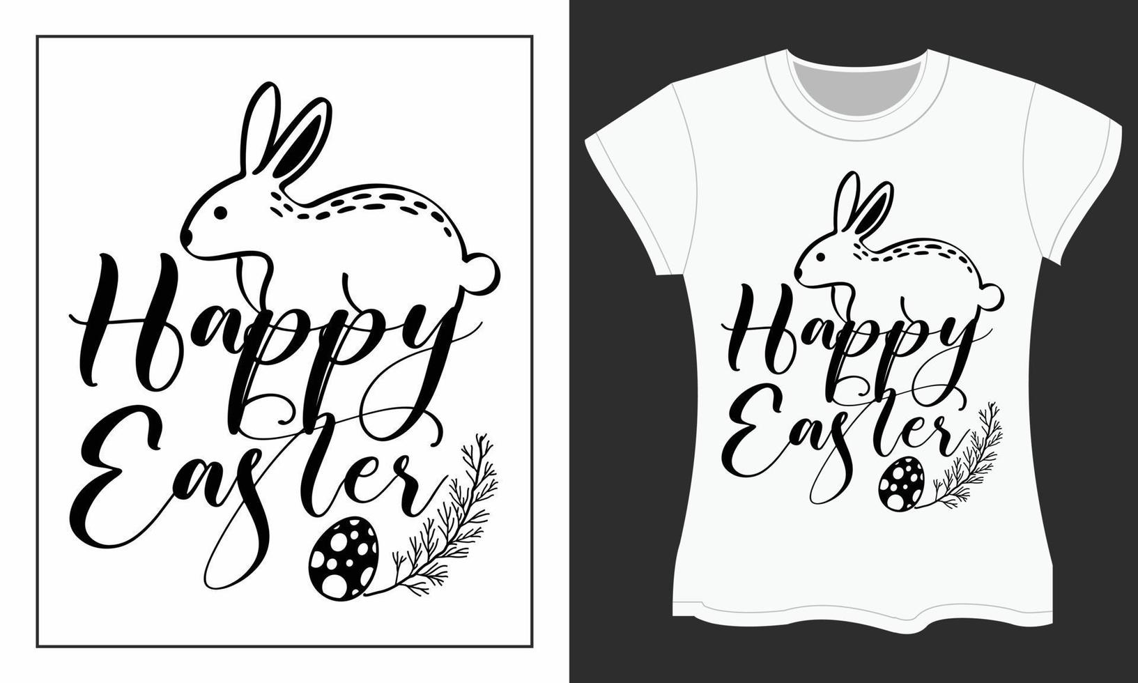 Happy Easter typography t-shirt design. vector